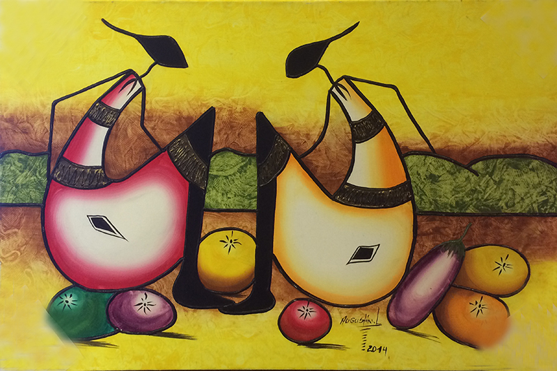 Africanas con Fruta by artist Luckenson  Augustin